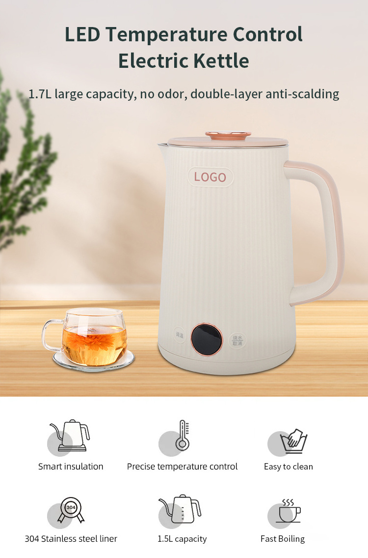 Popular Electric Kettle 1.7L Hot Water Kettle Stainless Steel Electric Kettle  BPA-Free Water Warmer electric ketel