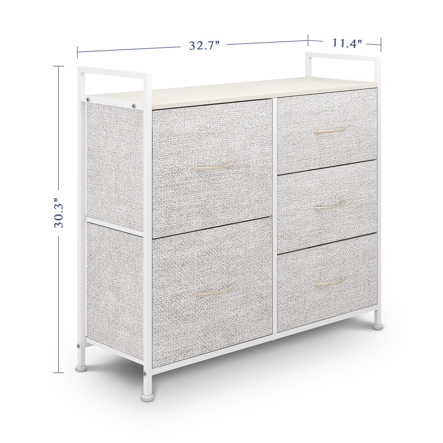 Selling  Luxury Furniture Non Woven Fabric Dresser 5 Drawer Fabric Dresser Storage Tower