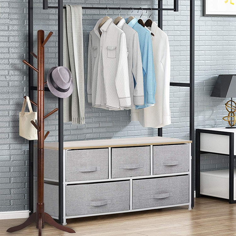 Selling  Luxury Furniture Non Woven Fabric Dresser 5 Drawer Fabric Dresser Storage Tower