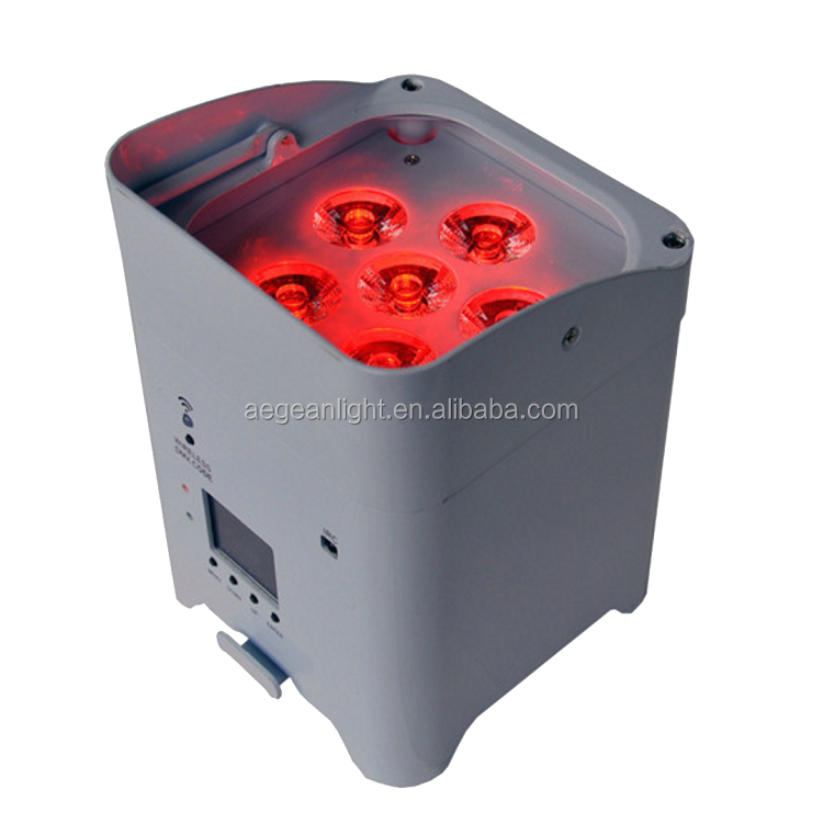 Battery Powered 6x15w rgbwa uv LED PAR Light With Wireless 2.4G Wifi Cellphone Control