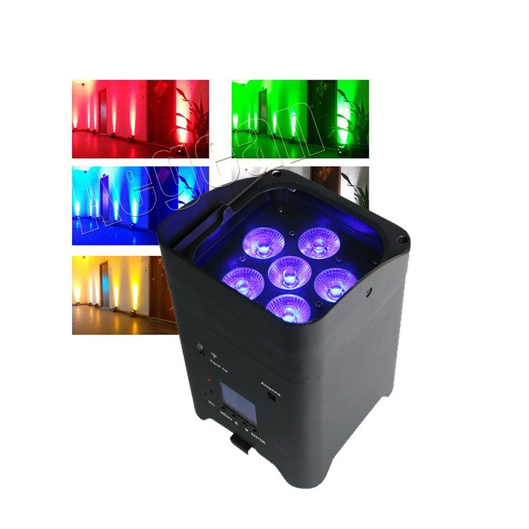 6X15W Rgbwa Uv 6In1 Battery Powered Uplight Wireless Led Par Light For Dj Disco Event