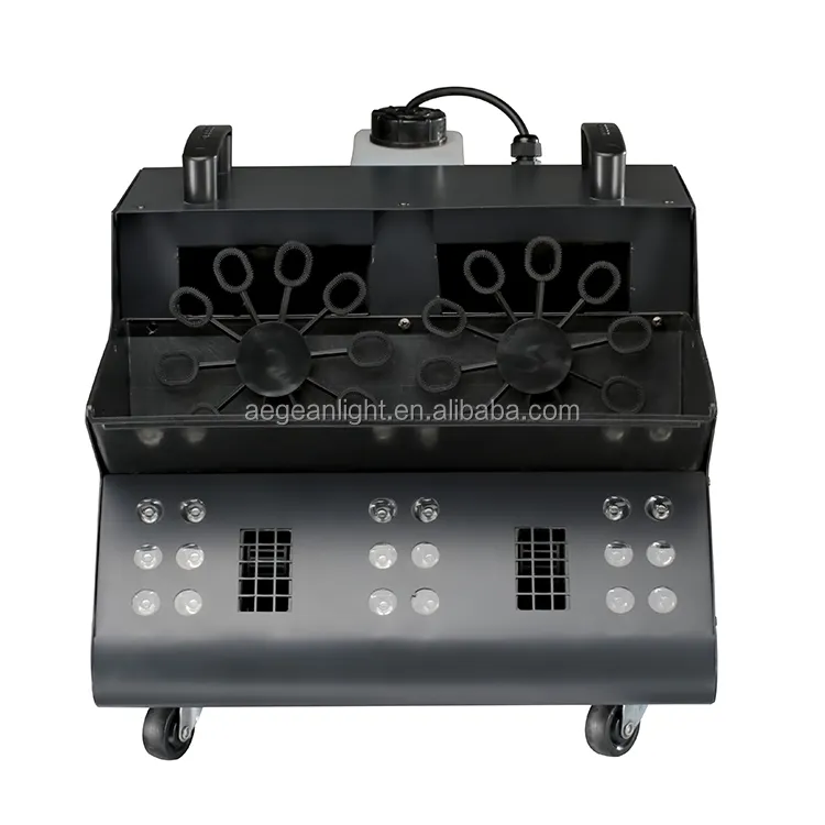 New Arrival 1500W Dual Wheel RGB Fog Smoke Bubble Machine For Party Wedding Dj