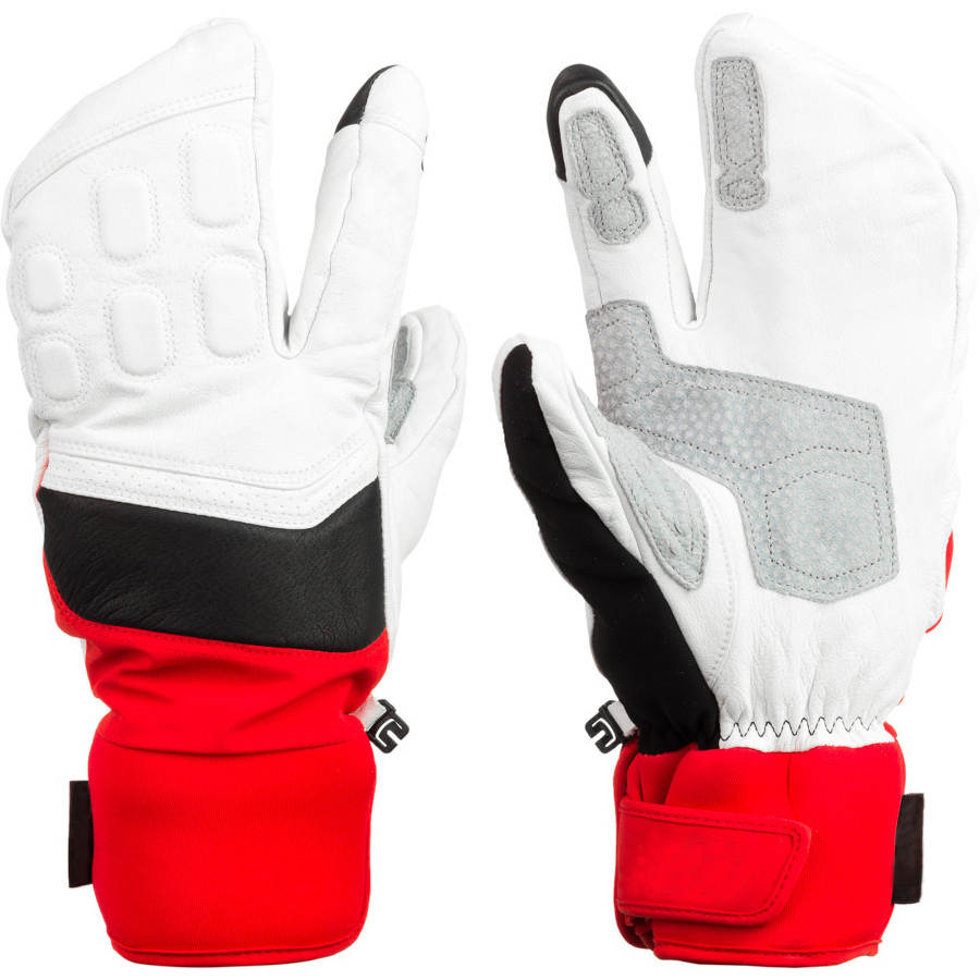 New design ski gloves windproof white leather winter hunting shooting gloves