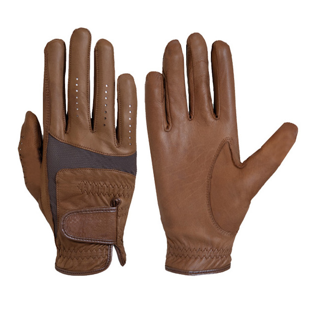 Super soft cabretta leather horse riding gloves / New design Breathable riding gloves equestrian