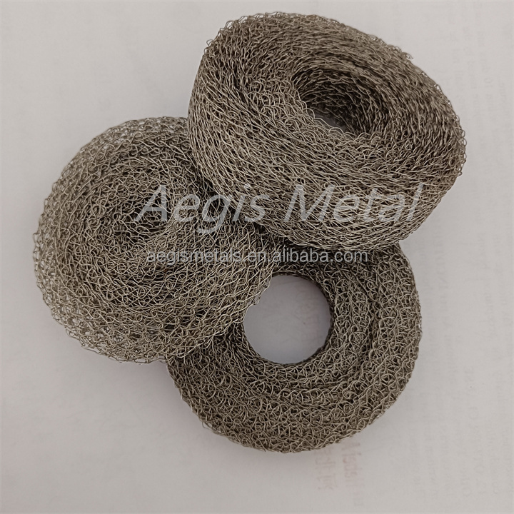 Oil demister knitted mesh stanles steel knit molybdenum tungsten niobium nickel monel titanium hastelloy c-276 wire knitted mesh