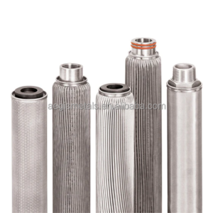 2 Micron Porous Cylinder Tube Filter 304 316 316L Stainless Steel Pleated Wire Mesh Filter Cartridge