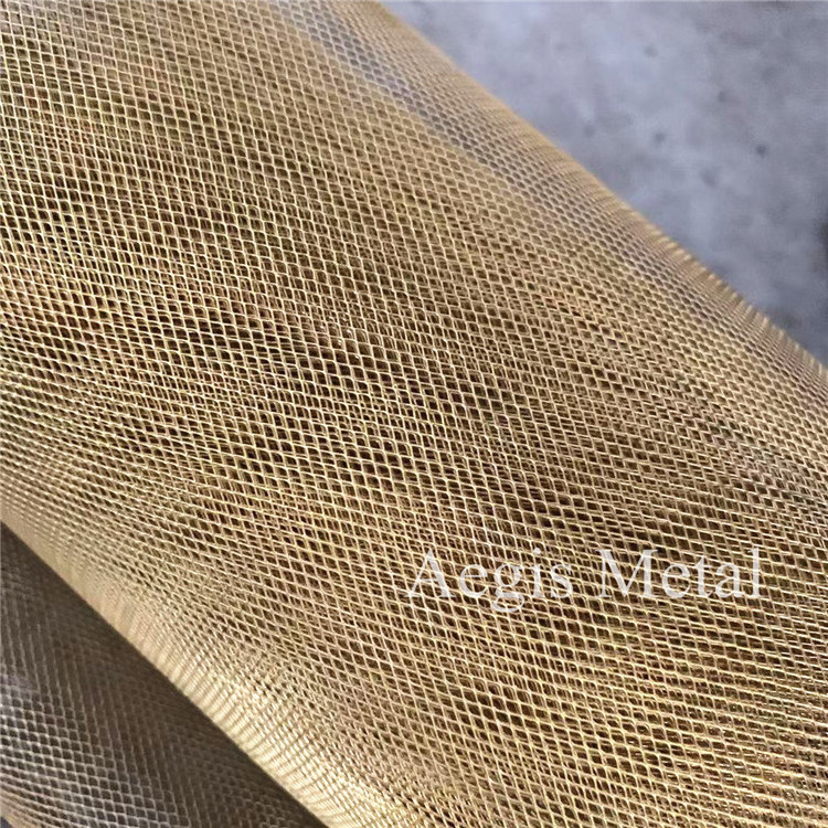 1x2mm diamond expanded brass mesh expanded micro brass metal mesh