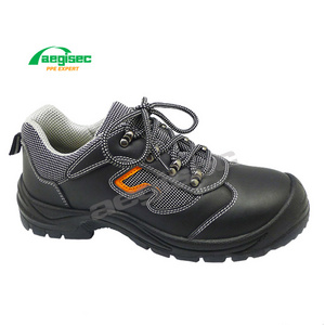 AEGISEC safety shoes steel toe cow leather slip oil resistant PU sole shoes safety metallic plate work shoes for man