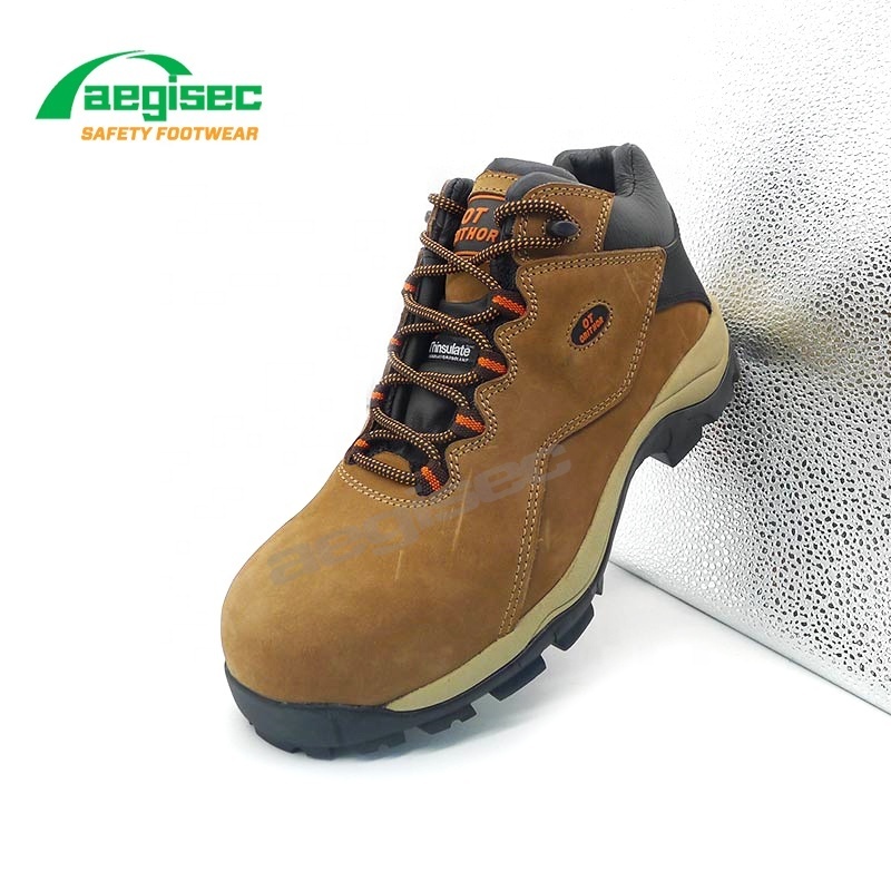 AEGISEC nubuck upper safety boots oli slip resistant rubber sole anti static steel toe shoes work boot