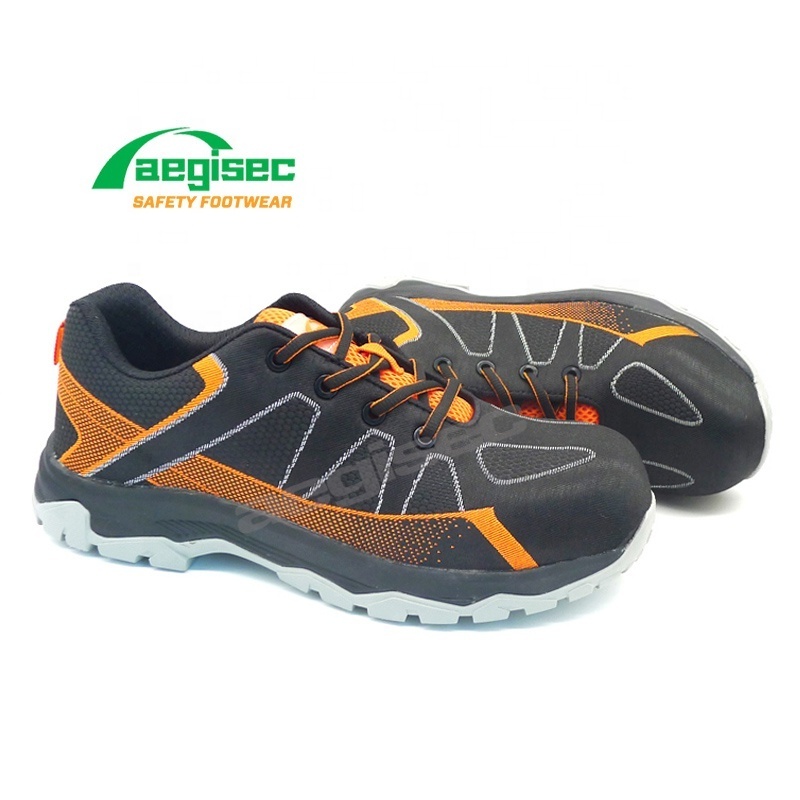 AEGISEC woven cloth light weight composite toe lace up work boots static dissipating rubber sole women's safety shoes