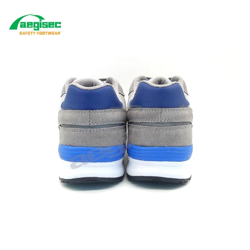 AEGISEC sport safety shoes anti slip working boots suede leather safety jogger shoes composite toe