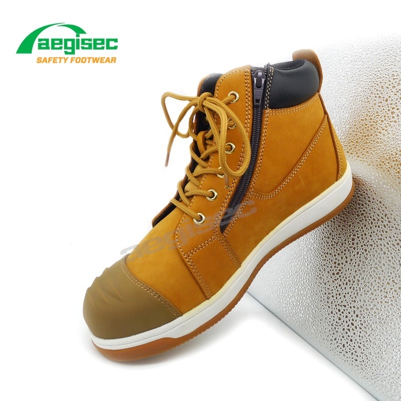 AEGISEC nubuck leather oil acid resistant composite toe prevent puncture industry work safety boots men