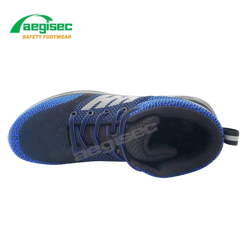 AEGISEC botas de seguridad hombre fly knit composite toe sports safety shoes slip resistant PU sole work boots