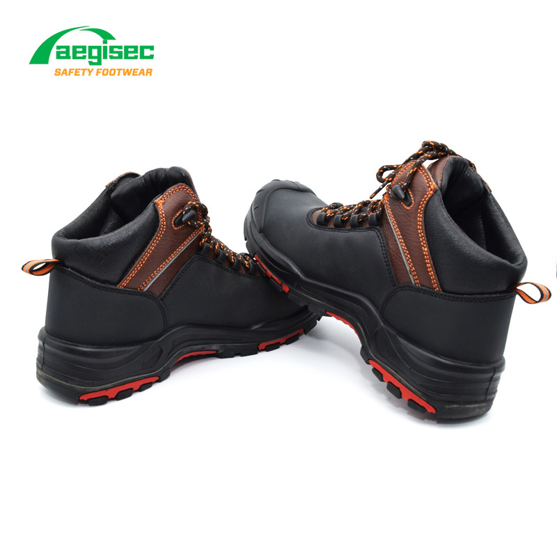 AEGISEC oil slip resistant safety shoes cow leather composite toe prevent puncture industrial working safety boots men