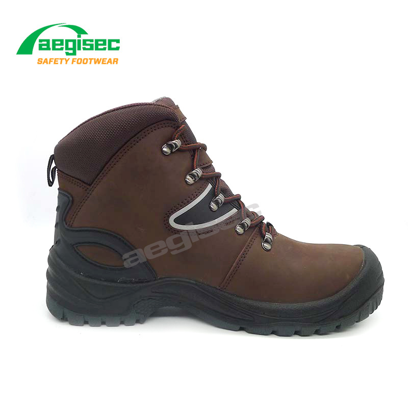 AEGISEC cheap price safety shoes nubuck slip oil resistant PU sole safety boots anti static steel toe working boots for men