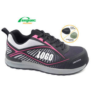 AEGISEC KPU+textile lightweight calzado de seguridad slip resistant rubber sole composite toe cap women safety shoes