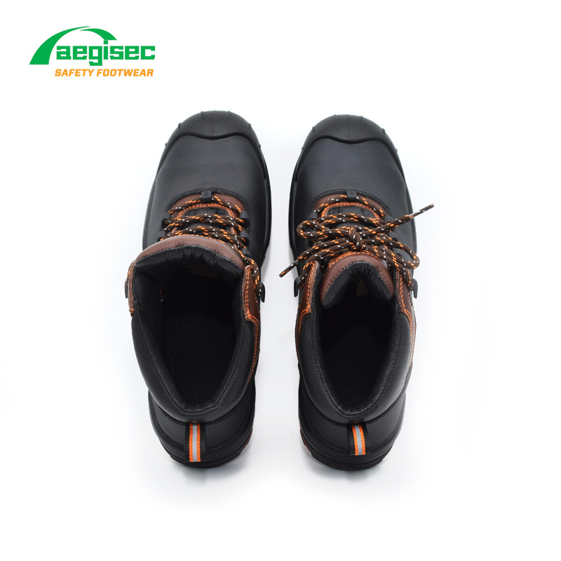 AEGISEC oil slip resistant safety shoes cow leather composite toe prevent puncture industrial working safety boots men