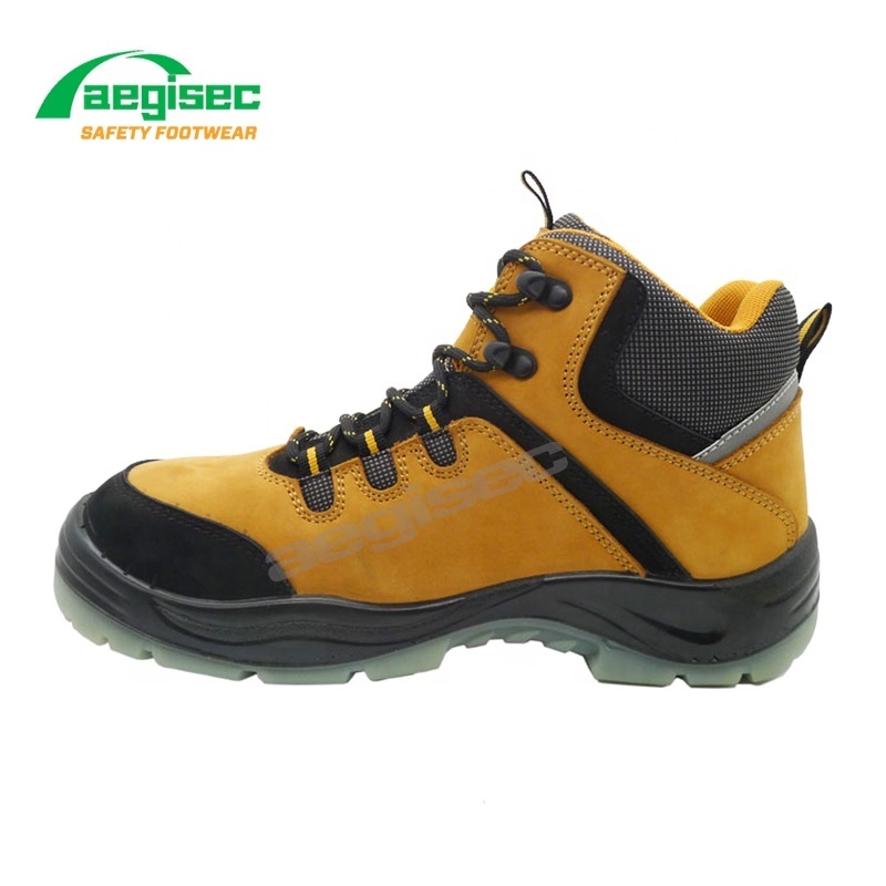 AEGISEC nubuck leather composite toe cap safety work boot anti slip TPU outsole best safety shoes for men