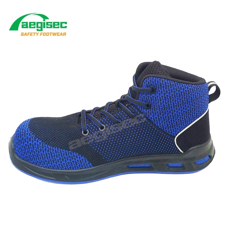 AEGISEC botas de seguridad hombre fly knit composite toe sports safety shoes slip resistant PU sole work boots