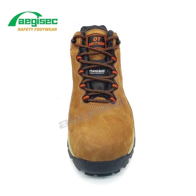 AEGISEC nubuck upper safety boots oli slip resistant rubber sole anti static steel toe shoes work boot