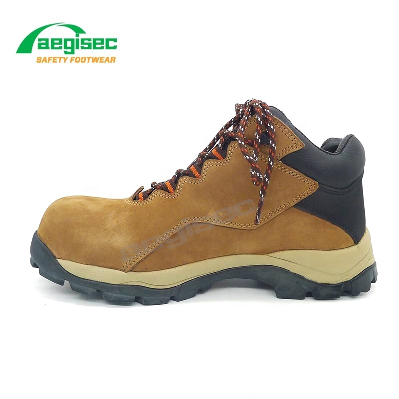 AEGISEC nubuck upper safety boots oli slip resistant rubber sole anti static steel toe shoes work boot