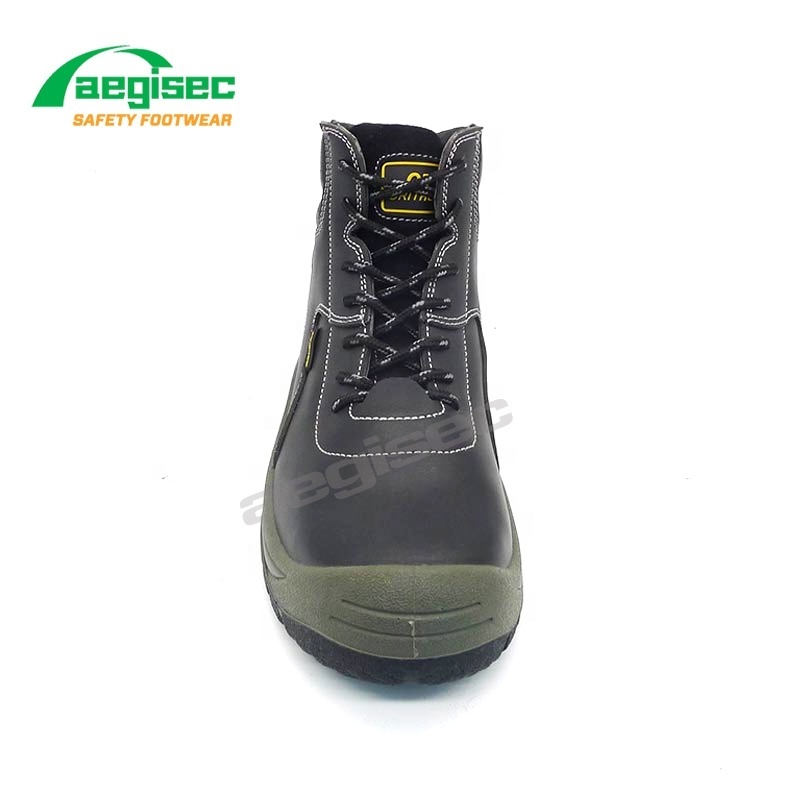 AEGISEC cow leather midi boot height slip oil resistant steel toe safety shoes men work boots