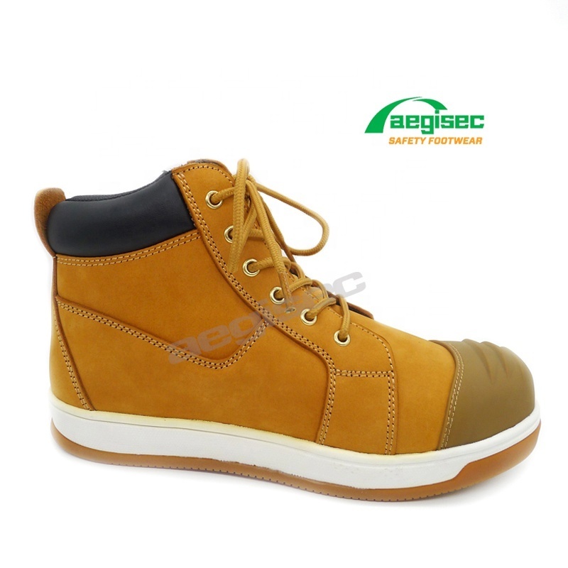 AEGISEC nubuck leather oil acid resistant composite toe prevent puncture industry work safety boots men