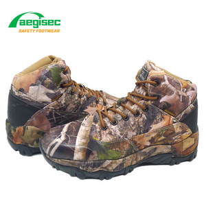 AEGISEC steel toe hiking shoes safety camouflage printed fabrics lightweight anti slip water proof sports safety shoes boots