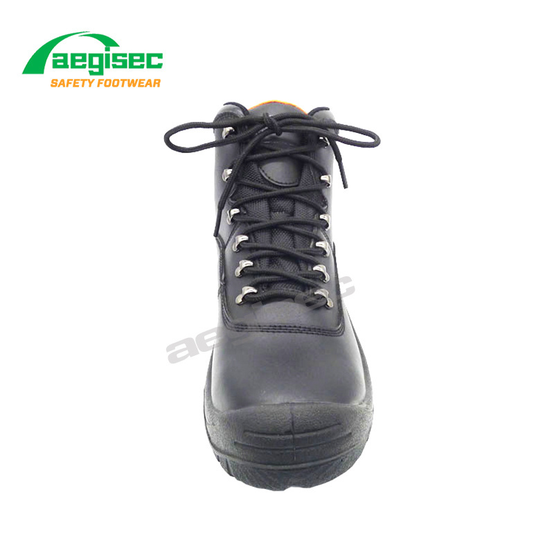 AEGISEC black cow leather slip oil resistant PU sole safety toe bota de seguridad men work safety boots with steel toe cap