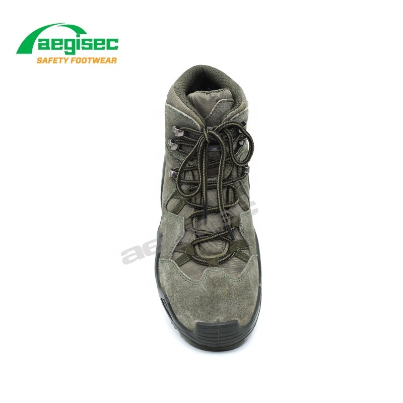 AEGISEC combat hiking boots cow suede steel toe boots slip oil resistant shoes for desert