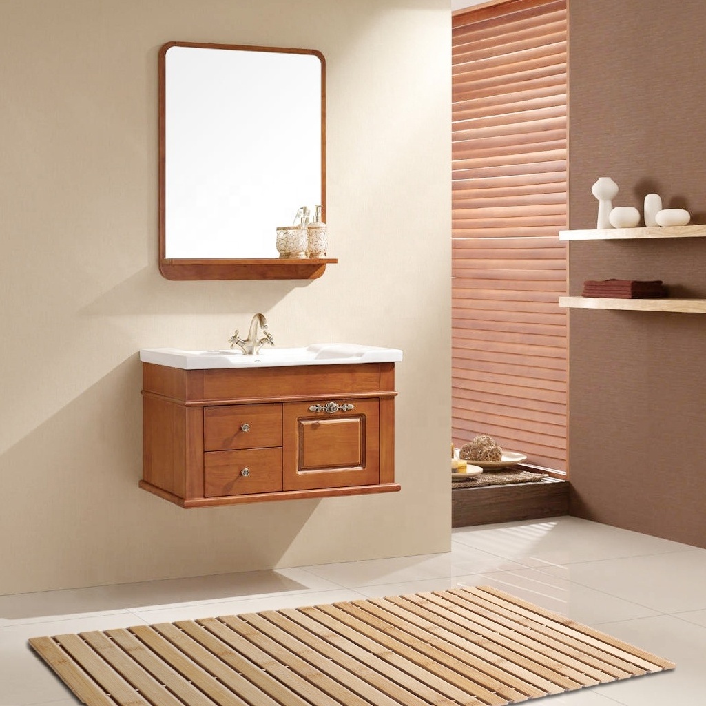 High Quality Eco-friendly Natural Bamboo Shower Mat Non-slip Rubber Bathroom Bamboo Mat