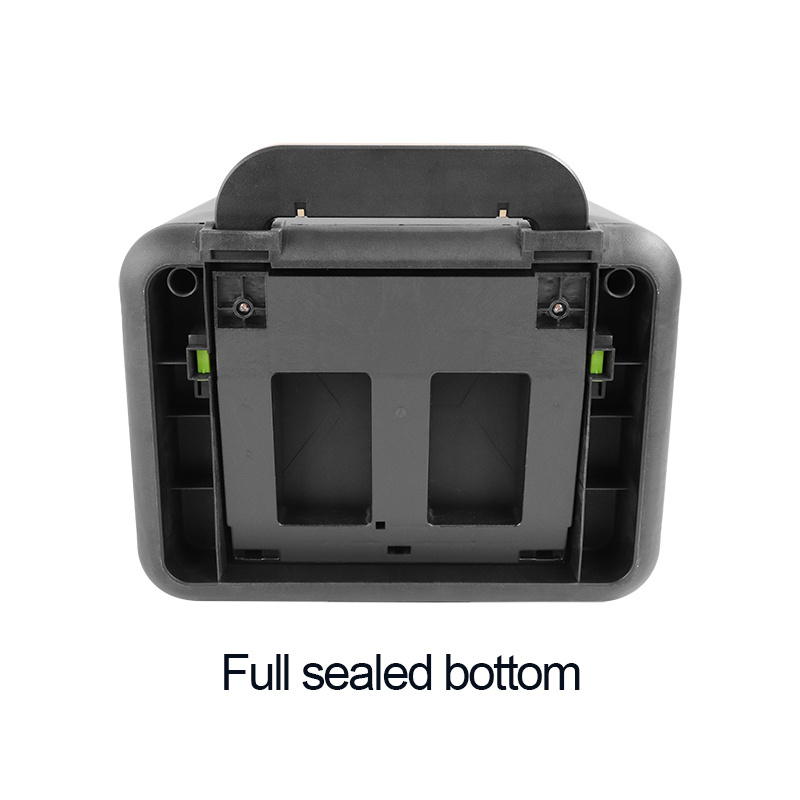 Narrow rectangular trash cans 13 gallon garbage container black dustbin with lock device