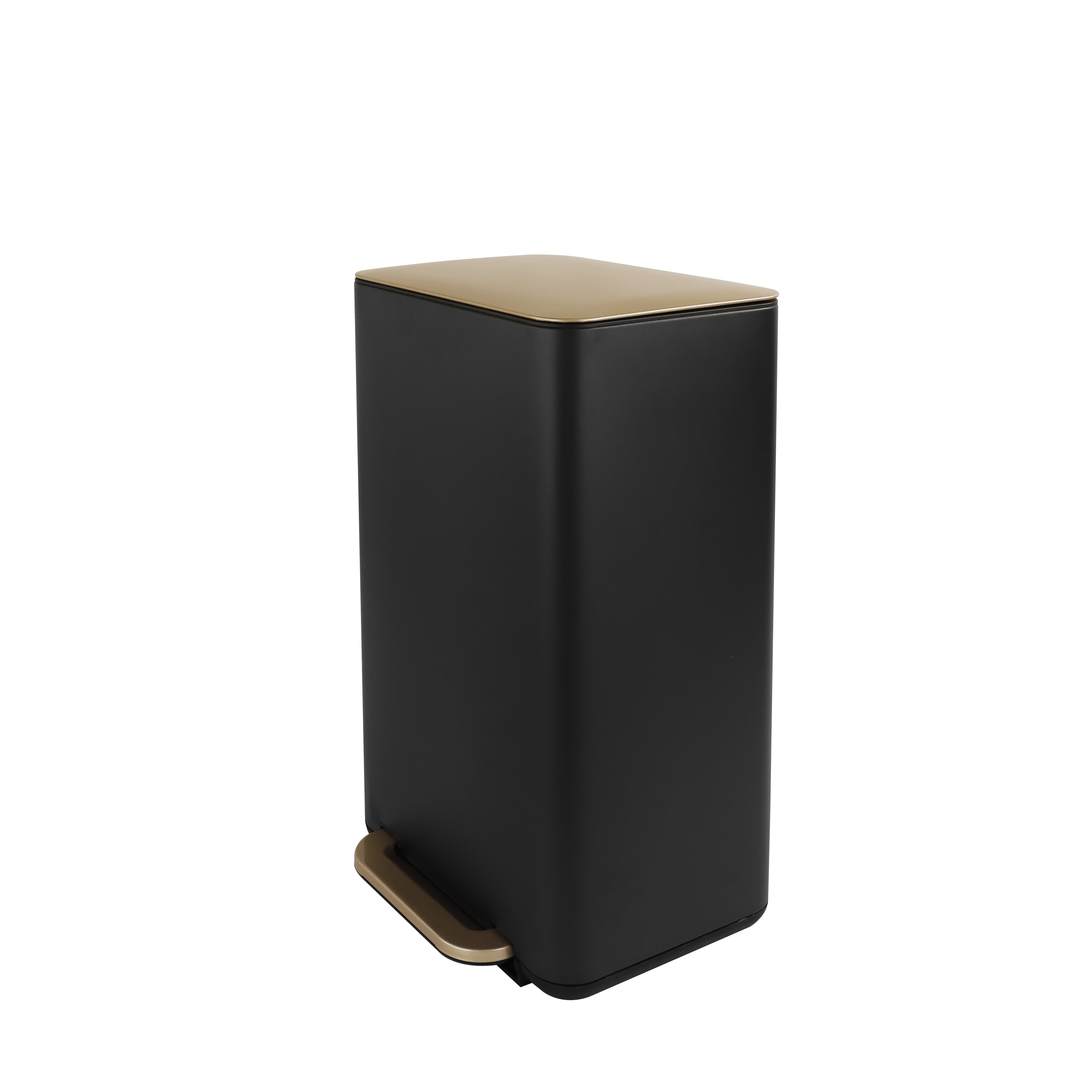 Narrow rectangular trash cans 13 gallon garbage container black dustbin with lock device