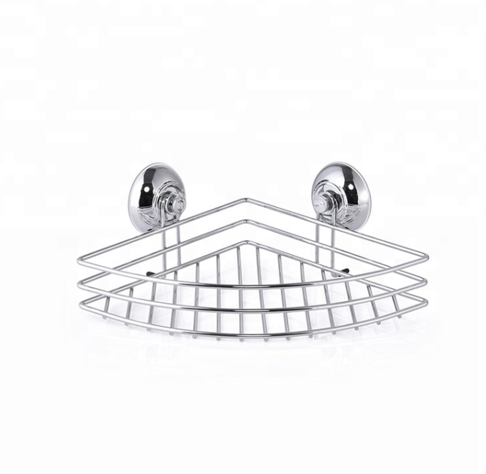 Bathroom Wall Mounted Storage Racks Bath Basket Wire Storage Rack Suction Cup Corner Shower Caddy