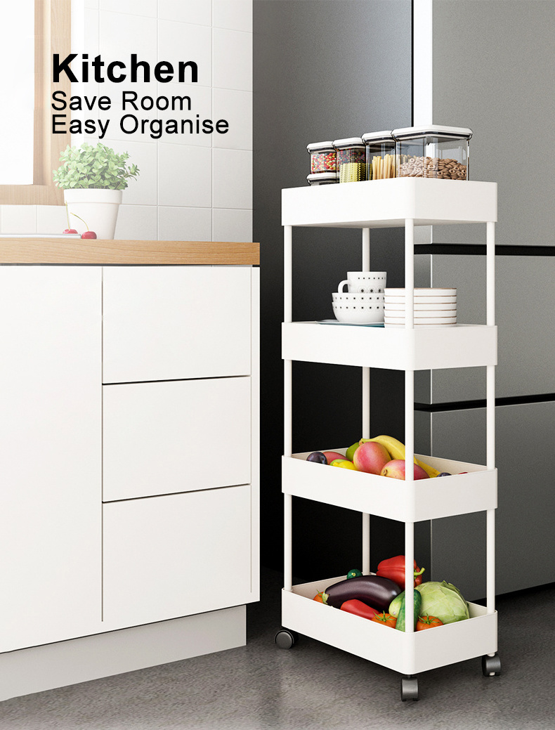 3 tier Kitchen storage cart Metal Plastic organiser rack bathroom trolley storage rack shelf