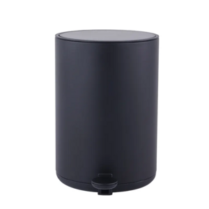 New coming  5L  Soft Close  Trash Can  Black Waste Bin with Slim Cover Bathroom Kitchen  Trash Bin