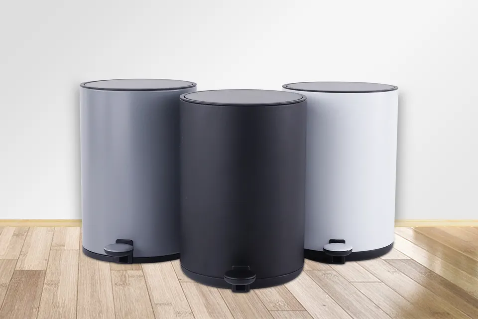 New coming  5L  Soft Close  Trash Can  Black Waste Bin with Slim Cover Bathroom Kitchen  Trash Bin