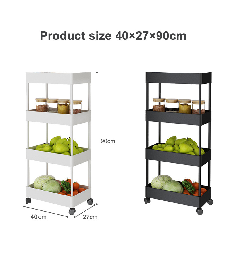 3 tier Kitchen storage cart Metal Plastic organiser rack bathroom trolley storage rack shelf