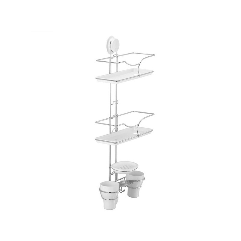 Double suction cup strong space-saving shelves for bathroom