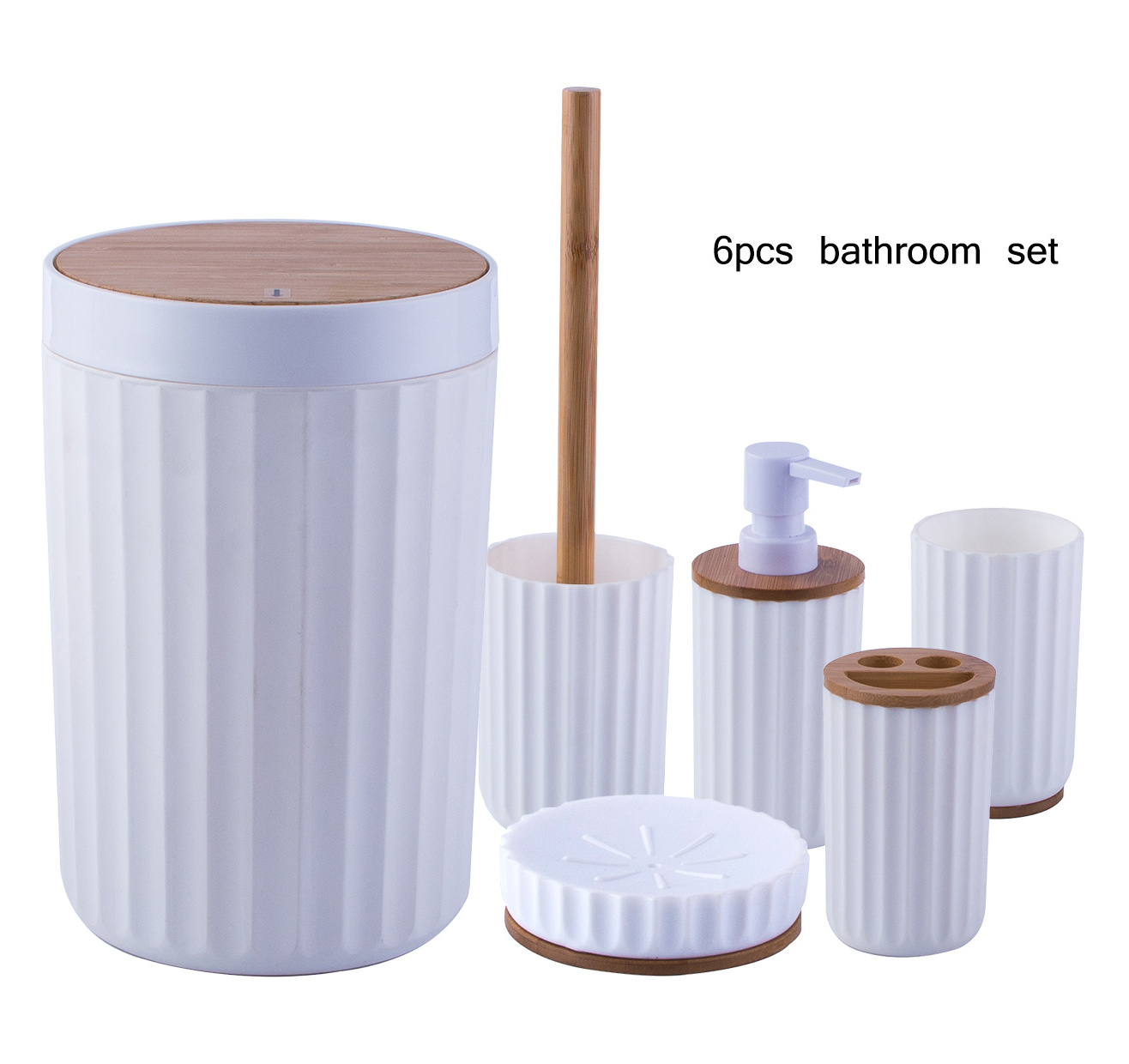 7 Pcs High Quality Modern White Eco-friendly Luxury Bathroom Accessories Plastic Bathroom Sets for Hotel Household