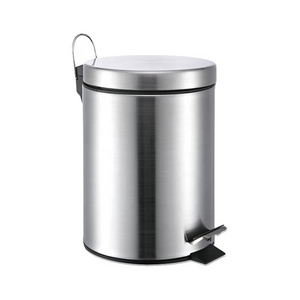 Hot Selling 3L 5L 12L Home Trash Can Kitchen Household Metal Dustbin Stainless Steel Pedal Dust Bin