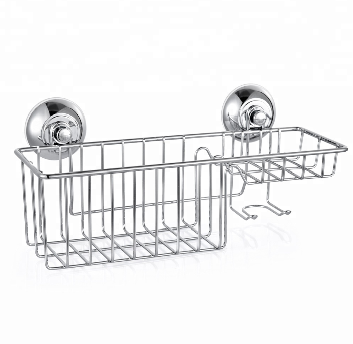 Bathroom Wall Mounted Storage Racks Bath Basket Wire Storage Rack Suction Cup Corner Shower Caddy