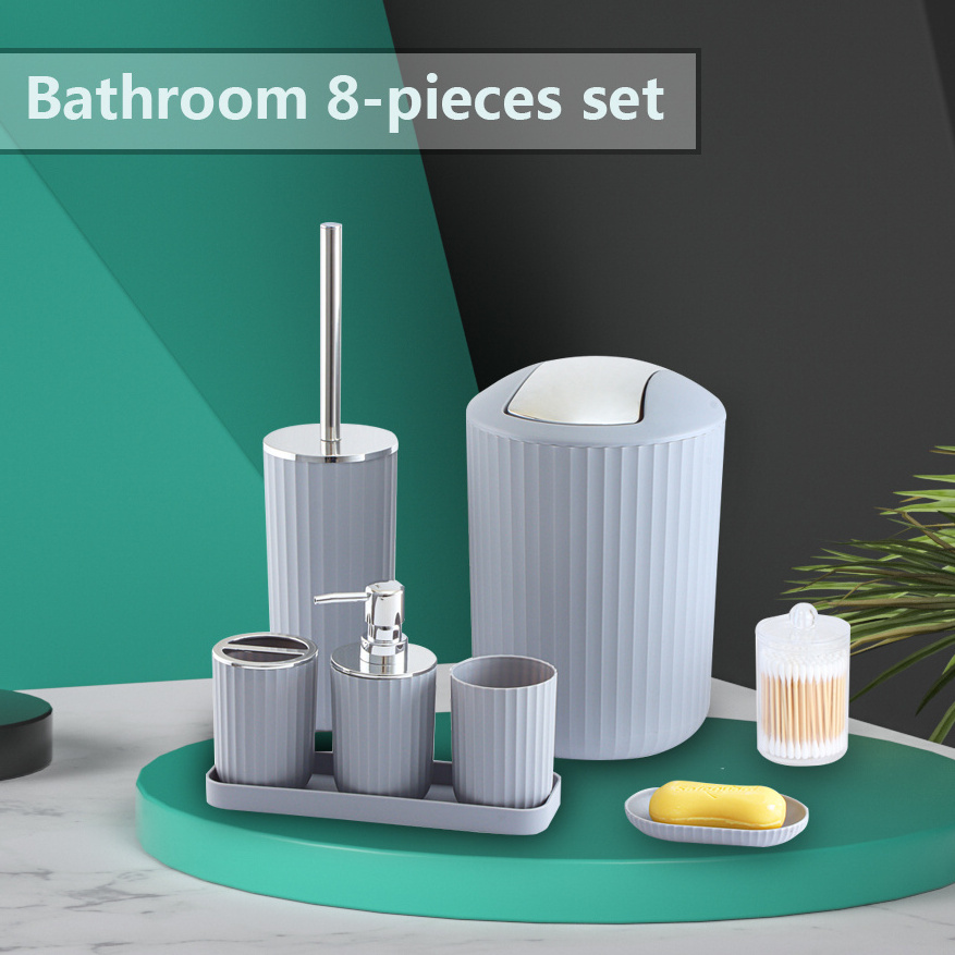 bath hardware sets 8-piece elegant black grey white bathroom accessories set bathroom vanity set