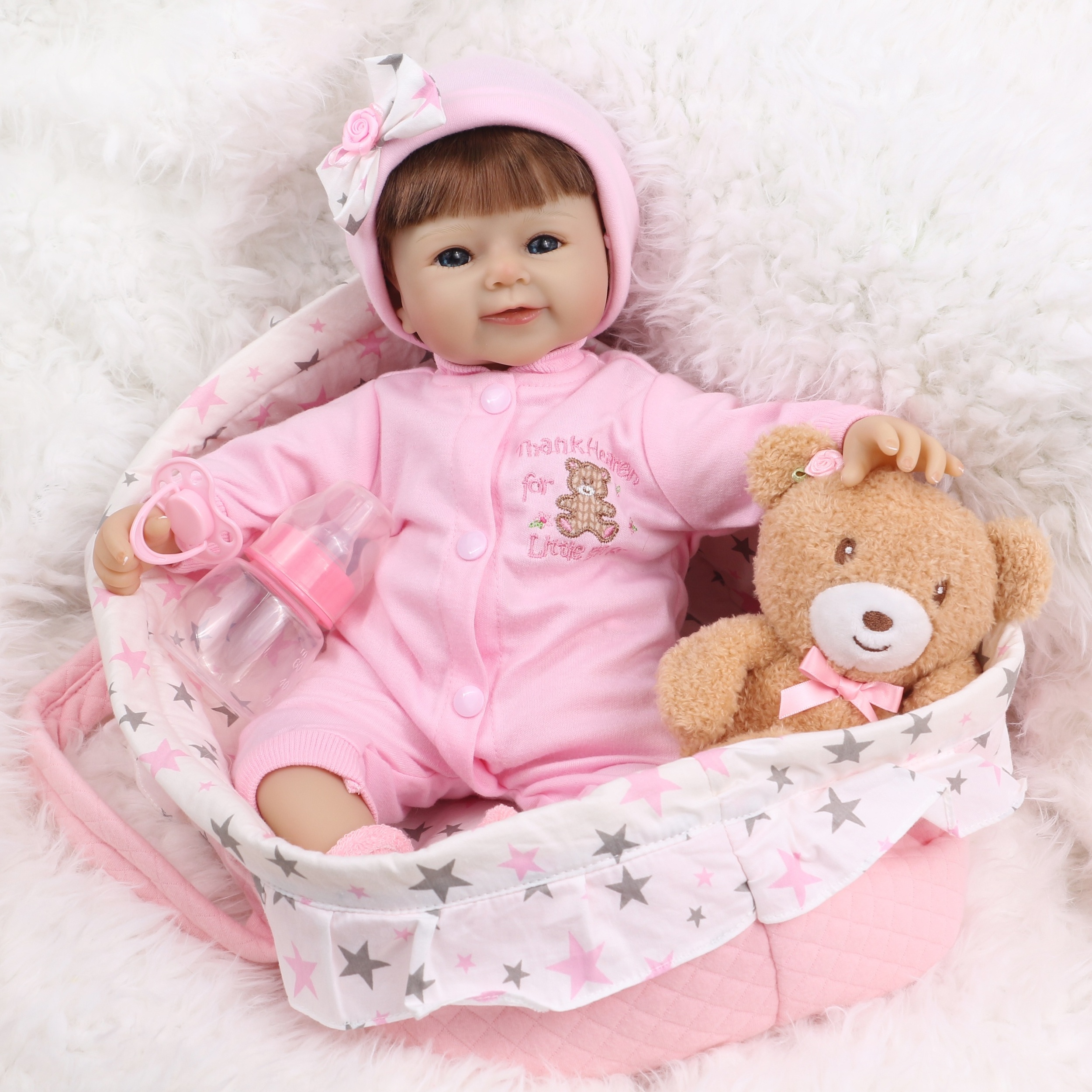 Realistic Soft Body Reborn Dolls Vinyl 18 inch Newborn Real reborn baby doll