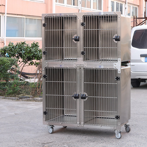 Dog house custom size pet stainless steel cage grooming dog boarding kennel cages for dog stainless steel cage banks