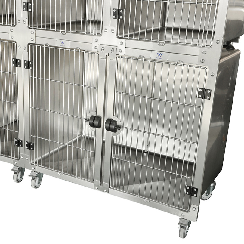 Dog house custom size pet stainless steel cage grooming dog boarding kennel cages for dog stainless steel cage banks