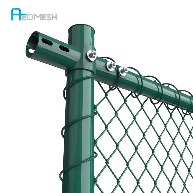 AEOMESH Made in Guangzhou used chain link fence panels,Factory Sports chain link fence slat,venues Playground chain link fencing