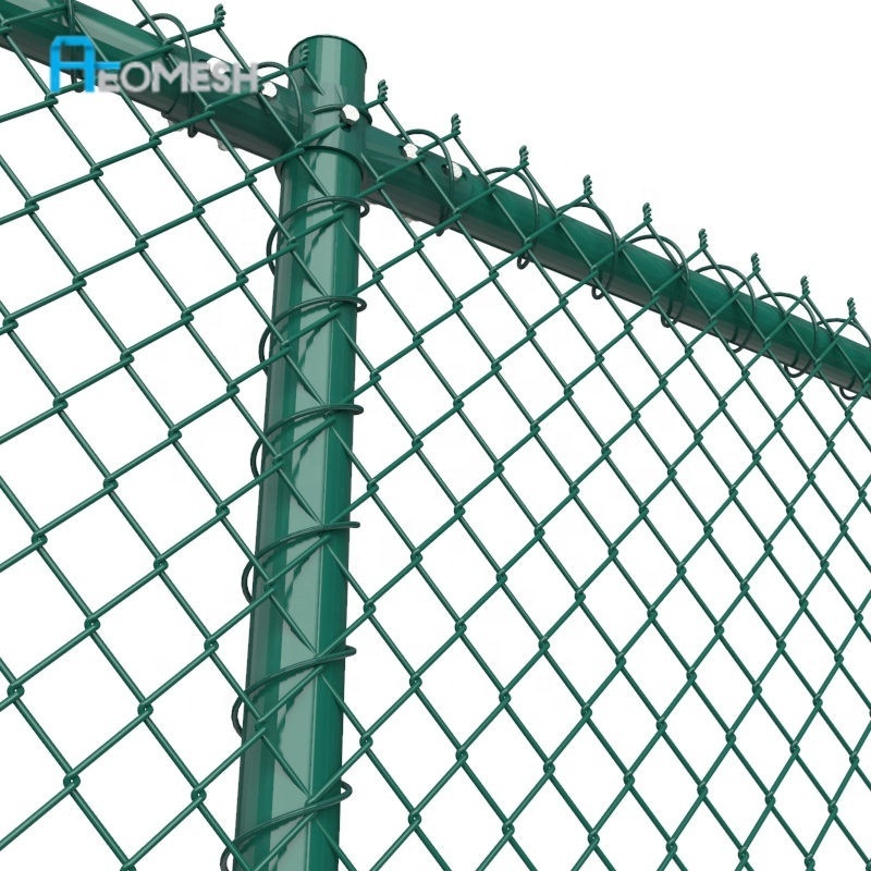 AEOMESH Made in Guangzhou used chain link fence panels,Factory Sports chain link fence slat,venues Playground chain link fencing