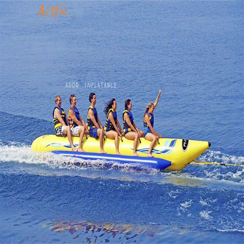 Custom Inflatable Banana Boat Double Tubes Floating Water Bike Pedal Boats hot selling