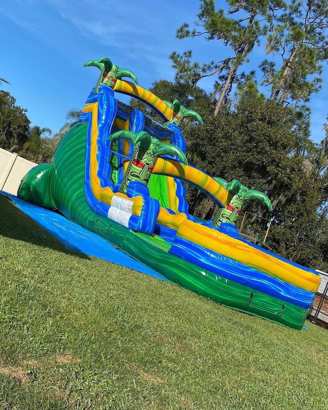 18ft volcano adult commercial castillo inflable combo bouncer marble tropical waterslide bounce house inflatable water slide